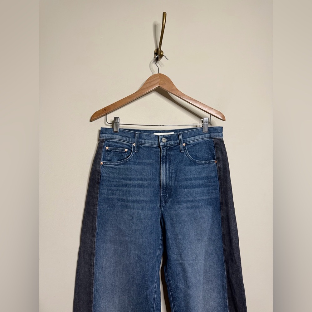 MOTHER The Half Pipe Flood Jeans in Black and Blue - Picture 5 of 12